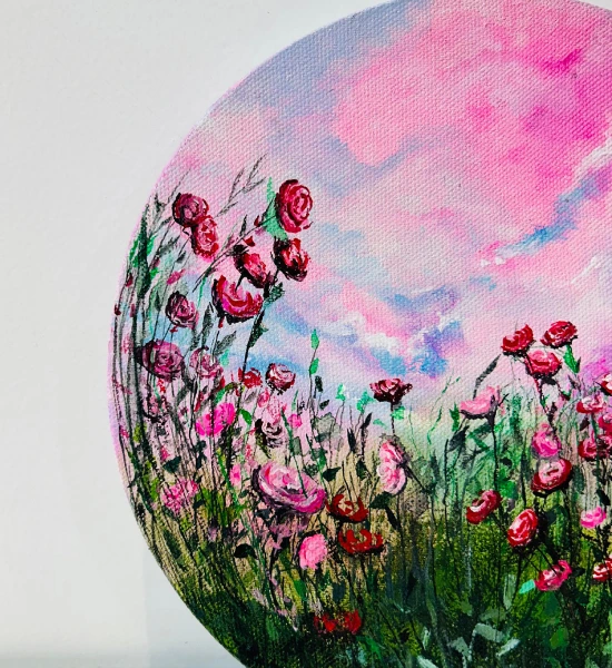 Blooming Skies – Acrylic Painting - Image 3