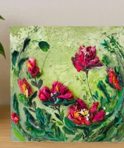 Blossoms in Relief – Textured 3D Floral Painting