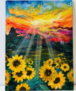 Alternative view of Golden Horizon – Acrylic Painting