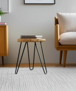 Rustic Live Edge Wood Stool