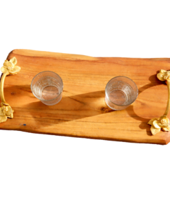 Alternative view of wooden serving tray