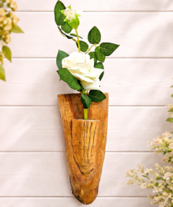 Rustic Wooden Wall Vase